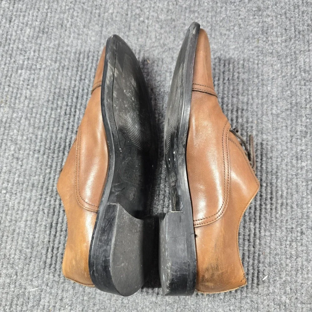 To Boot New York Shoes Mens Size 9 Brown Leather Cap Toe Oxford Dress Made Italy